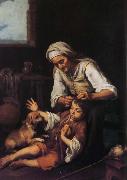 The old woman and a child